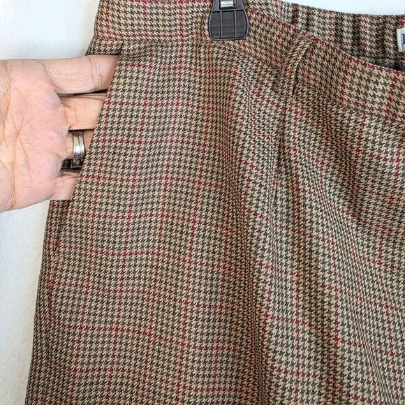 Pendleton 90s 18 Wool Trousers Tailored Wide Leg Plaid Pleated High Rise Vintage - Picture 2 of 10
